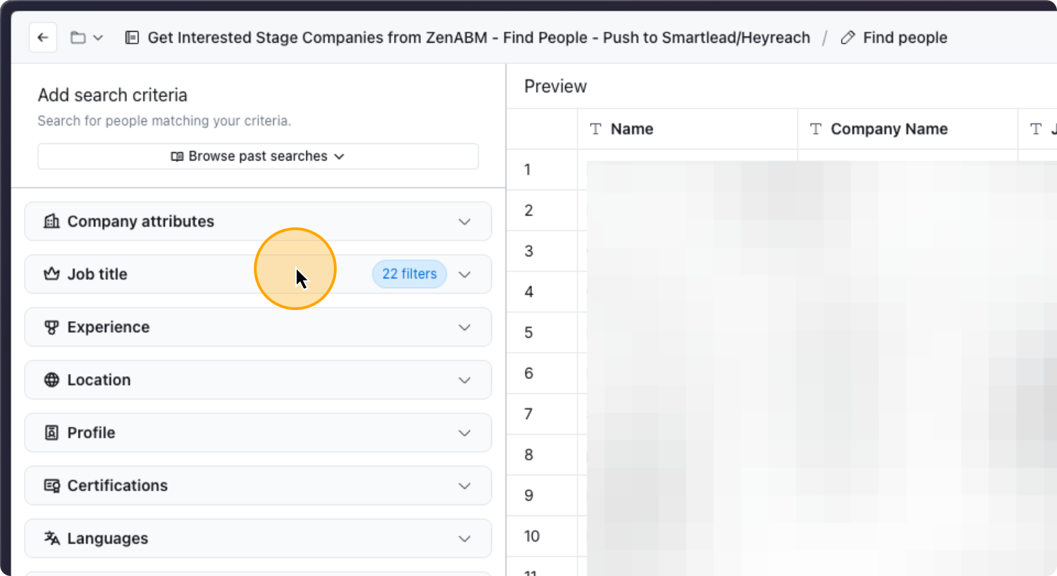 Step 27: Edit the filters for your ICP here