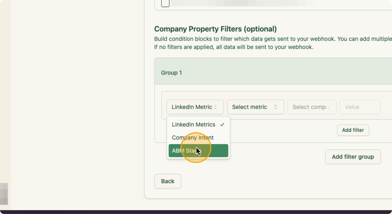 Step 15: Click on ABM Stage