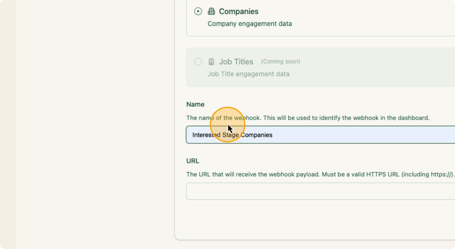 Step 10: Name the Webhook here