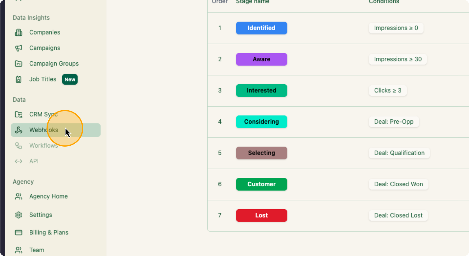 Step 7: Go to ZenABM Click on Webhooks