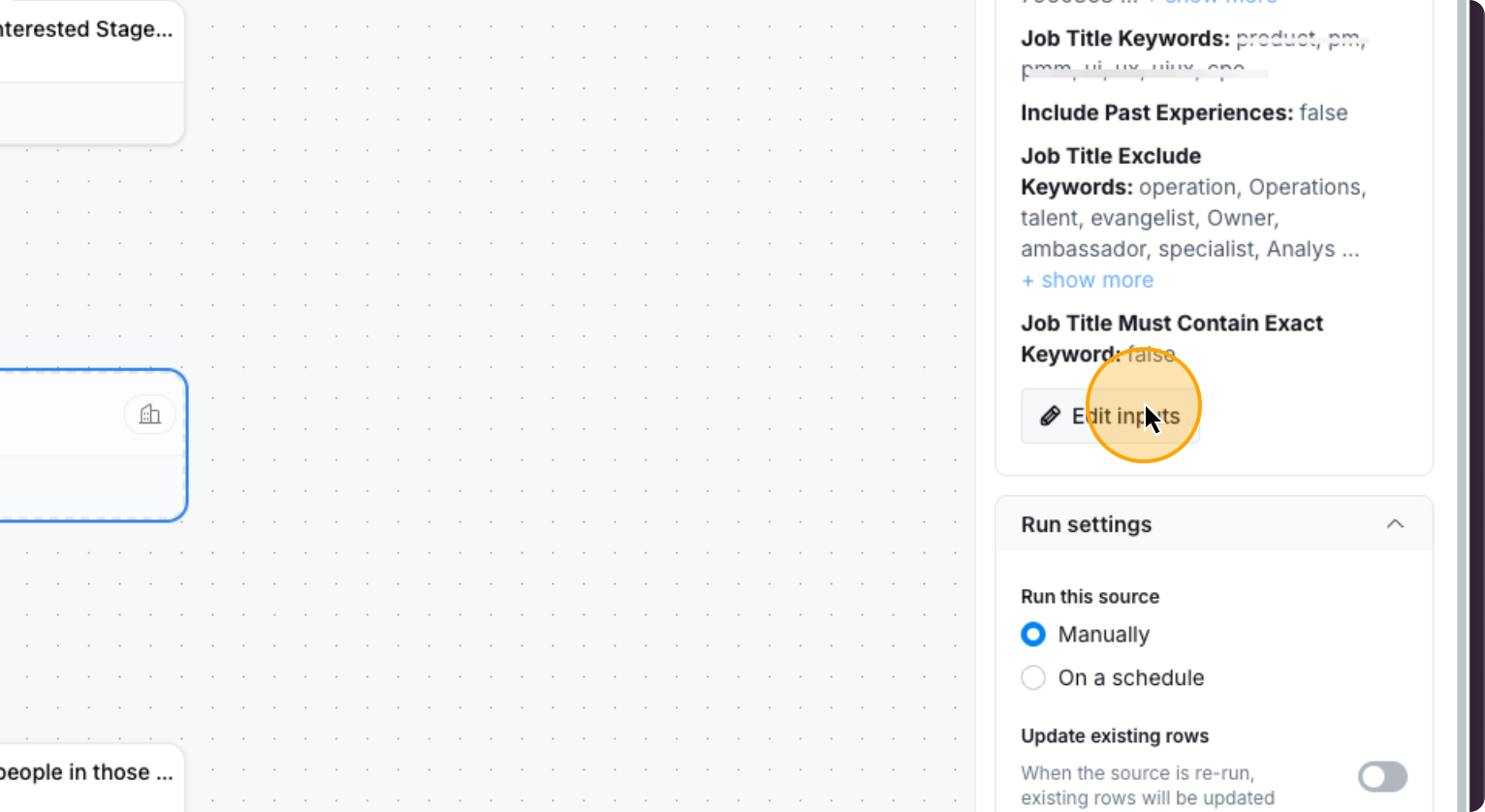 Step 26: Click on Edit inputs