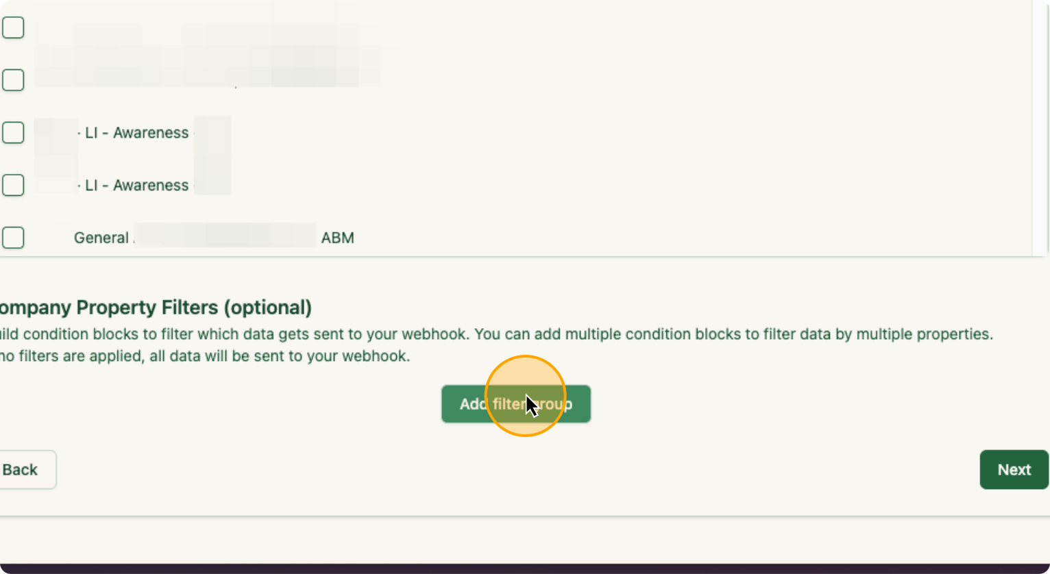 Step 13: Click on Add filter group