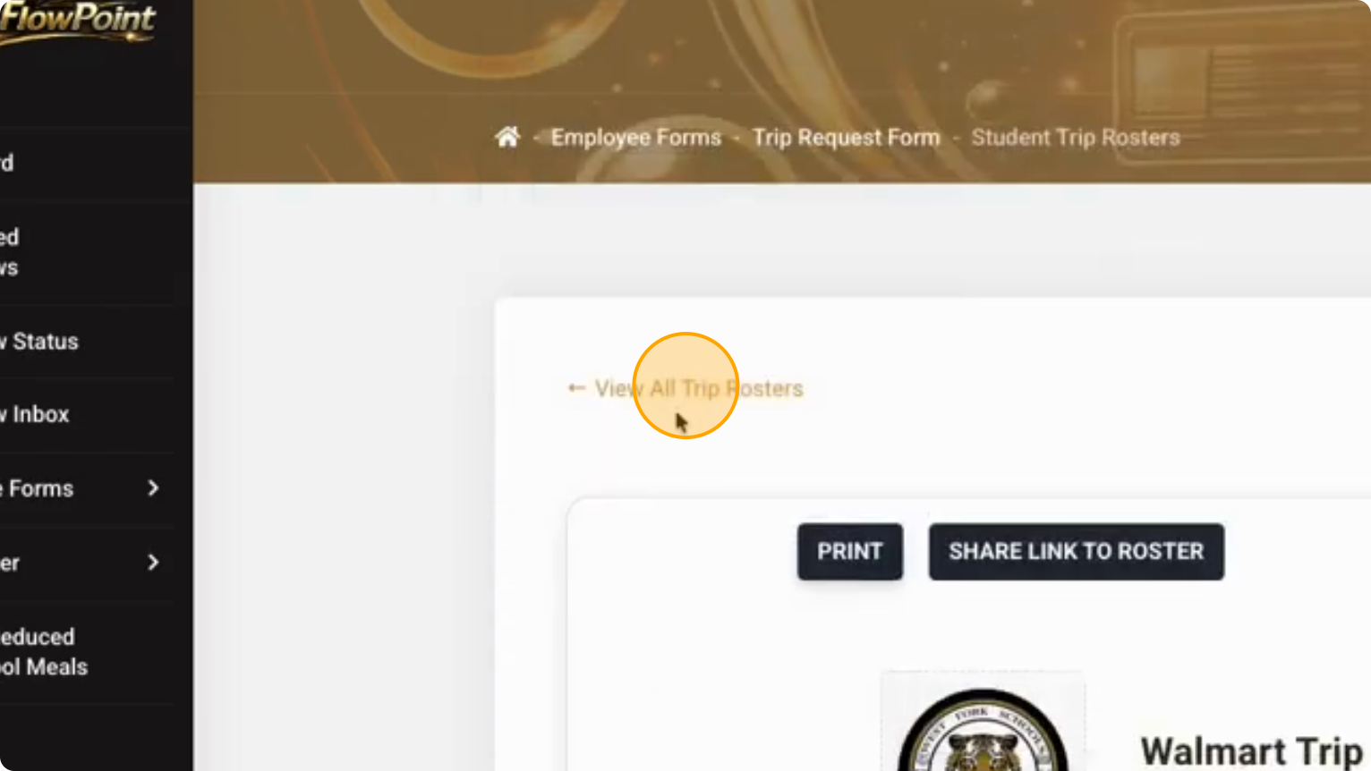 Step 11: Click the View All Trip Rosters link to go back to the list of rosters